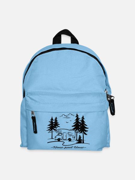 Wohnmobil Home Sweet Home Wohnwagen Geschenk - Kinder Rucksack - Hellblau
