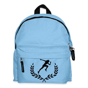 Sprinter in Lorbeerdekoration - Kinder Rucksack - Hellblau - Vorne