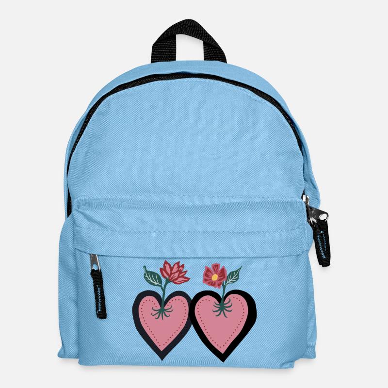 MidCenturyStyle Herzen - Kinder Rucksack - Hellblau