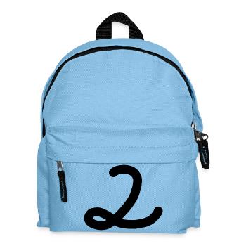 2 Nummer zwei Zahl schwarz Geburtstag - Kinder Rucksack - Hellblau - Vorne