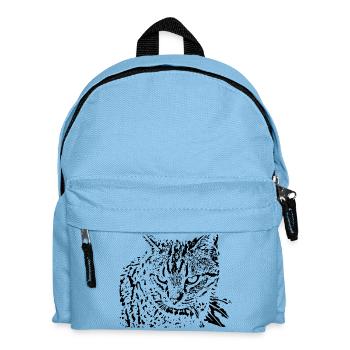 Katze schwarz Kätzchen cute - Kinder Rucksack - Hellblau - Vorne