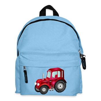 red 3D tractor for tractor and farm fans - Kids' Backpack - light blue - Front