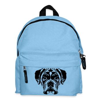 Boxer / Kopf / Hund / Grafik - Kinder Rucksack - Hellblau - Vorne