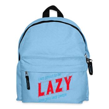 Stolz darauf, faul zu sein - Kinder Rucksack - Hellblau - Vorne