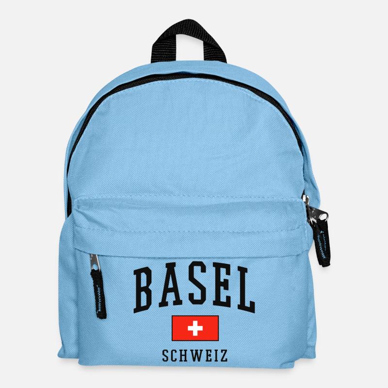Basel Schweiz Flagge - Kinder Rucksack - Hellblau