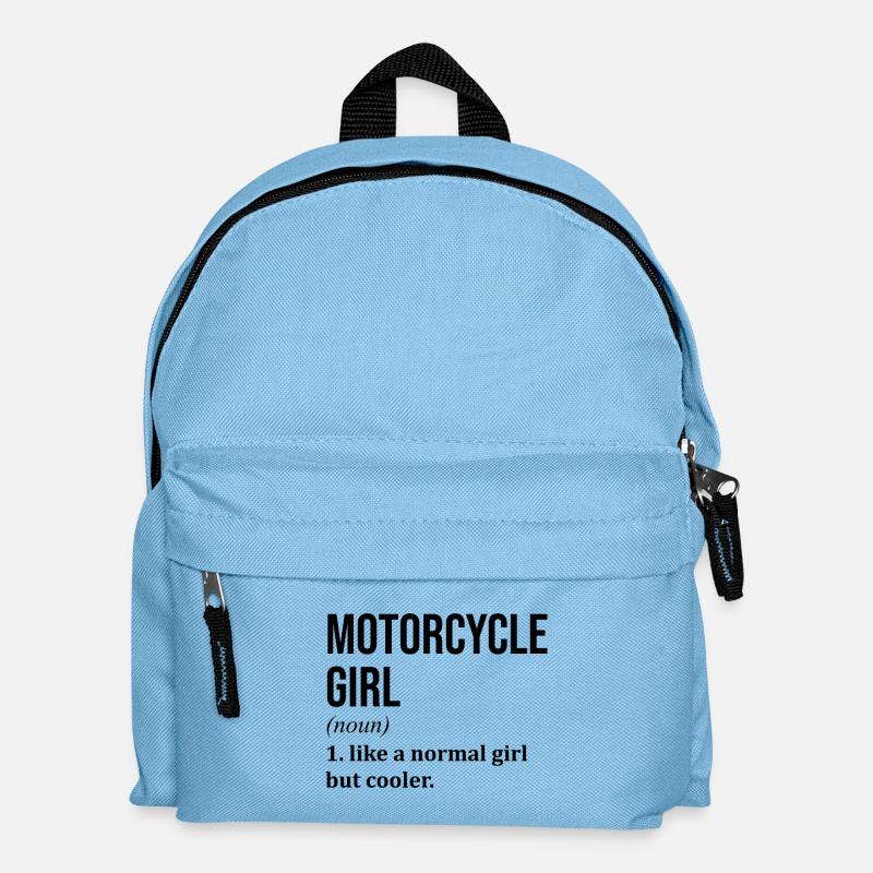 Motorrad - Kinder Rucksack - Hellblau
