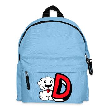 Dog D Letter Dog Sitting Small Dog Cute - Kids' Backpack - light blue - Front
