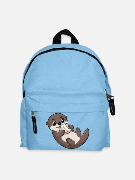 Süßer Otter mit Muschel - Kinder Rucksack - Hellblau