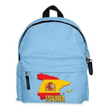 Flagge von Spanien, Karte Flagge von Spanien - Kinder Rucksack - Hellblau - Vorne