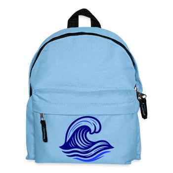Welle Symbol Ozean - Kinder Rucksack - Hellblau - Vorne