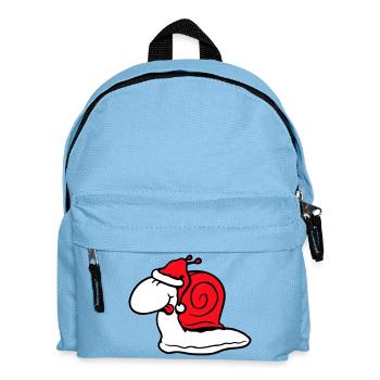 Schnecke Weihnachtsmann Weihnachten Mütze Geschenk - Kinder Rucksack - Hellblau - Vorne