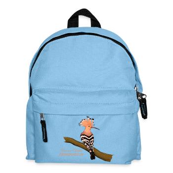 Wiedehopf mit erhobenem Kamm auf Ast - Kinder Rucksack - Hellblau - Vorne