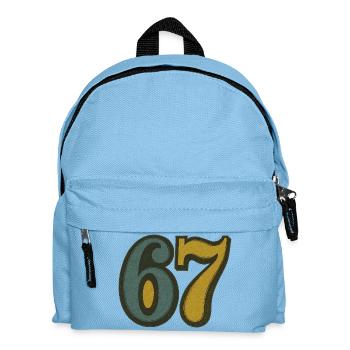 Vintage 67 Numerals Retro Typography - Kids' Backpack - light blue - Front