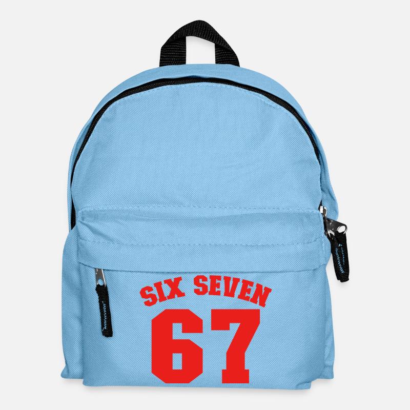 Six Seven Jersey Fun 67 Nummer 6-7 6 7 Six Seven - Kinder Rucksack - Hellblau