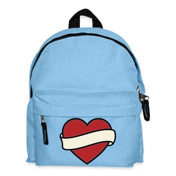 Vecteur de défilement de la bannière de cœur tatoué - Sac à dos Enfant - bleu clair - Devant