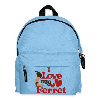 Ich liebe mein Frettchen - Kinder Rucksack - Hellblau - Vorne
