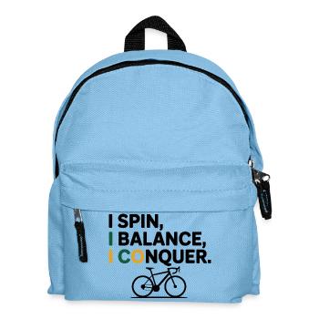 Künstlerisches Radfahren Ich drehe mich Ich balanciere Ich erobere - Kinder Rucksack - Hellblau - Vorne