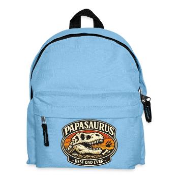 Papasaurus Best Dad Ever Dino Fossil Retro - Kinder Rucksack - Hellblau - Vorne