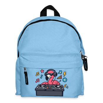 Flamingo DJ im Plattenteller-Style - Kinder Rucksack - Hellblau - Vorne