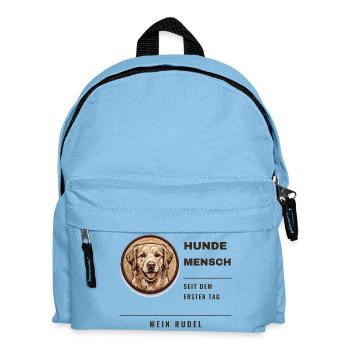 Hundemensch Seit Dem Ersten Tag Hund Geschenk - Kinder Rucksack - Hellblau - Vorne