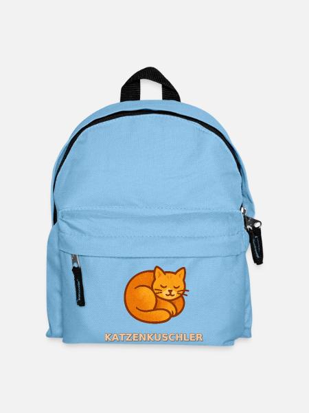 Katzenkuschler - Kuschelkatze Motiv - Kinder Rucksack - Hellblau