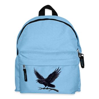Nachtkrähe auf Ast - Kinder Rucksack - Hellblau - Vorne