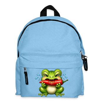 Frosch Chili Scharf Lustiger Cartoon - Kinder Rucksack - Hellblau - Vorne