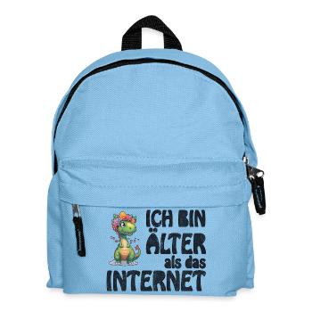 Ich bin älter als das Internet - Hippie Dino  - Kinder Rucksack - Hellblau - Vorne