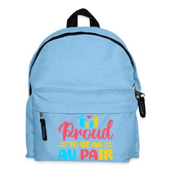 Tagesmutter Proud To Be An Au Pair Nanny - Kinder Rucksack - Hellblau - Vorne