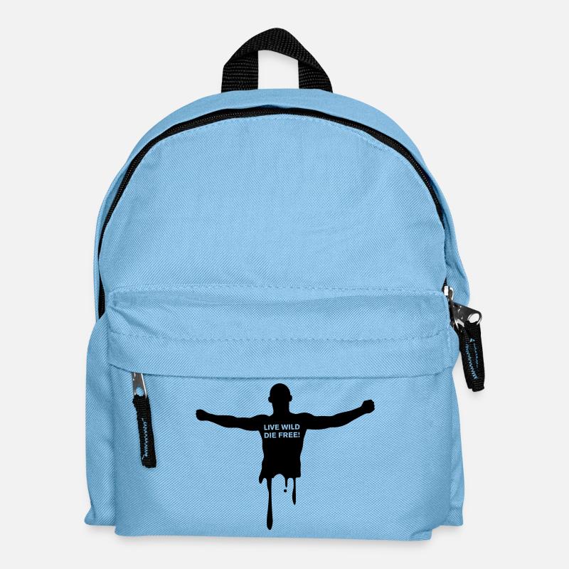 livewilddiefree - Kinder Rucksack - Hellblau
