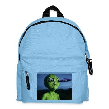 Green Alien Eye-Catcher UFO - Kids' Backpack - light blue - Front