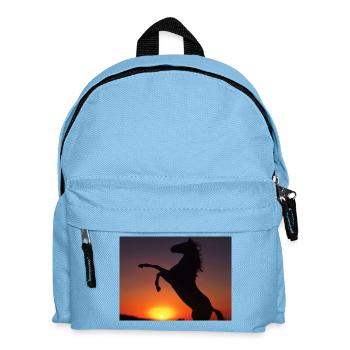 chevaux sur coucherdu soleil - Sac à dos Enfant - bleu clair - Devant