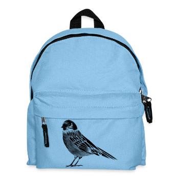 Black and white drawing of a bird - Kids' Backpack - light blue - Front