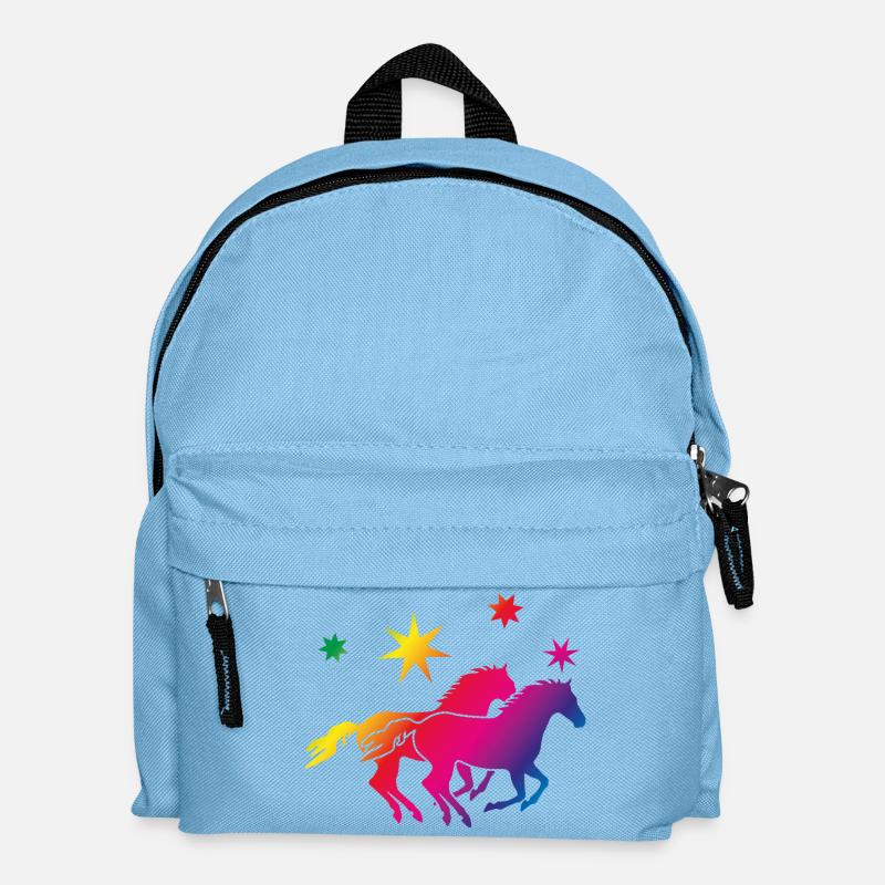 Regenbogenpferde Sternenglanz - Kinder Rucksack - Hellblau