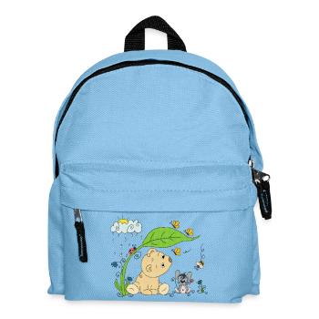 Bärchen im Regen - Kinder Rucksack - Hellblau - Vorne