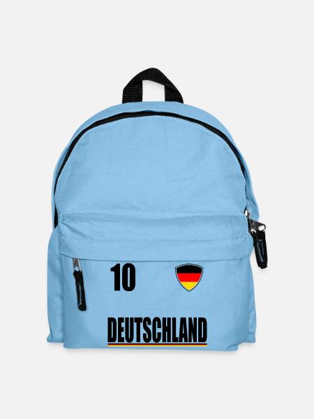 Deutschland Trikot Germany Fussball Fan T-Shirt - Kinder Rucksack - Hellblau