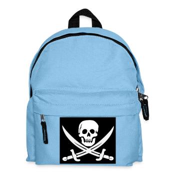 Skull und Schwerter Piratenemblem - Kinder Rucksack - Hellblau - Vorne