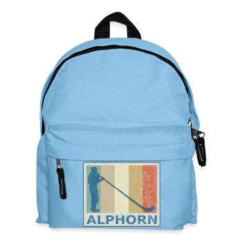 Rétro Vintage Style Alphorn Alpenhorn Musique - Sac à dos Enfant - bleu clair - Devant