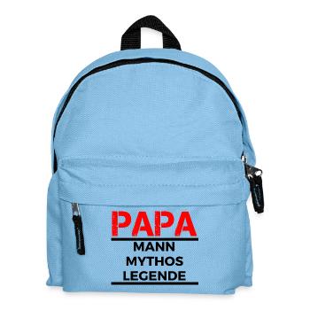 Papa, Mann, Mythos, Legende - Kinder Rucksack - Hellblau - Vorne