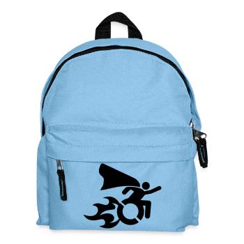 en fauteuil roulant avec des flammes # - Sac à dos Enfant - bleu clair - Devant