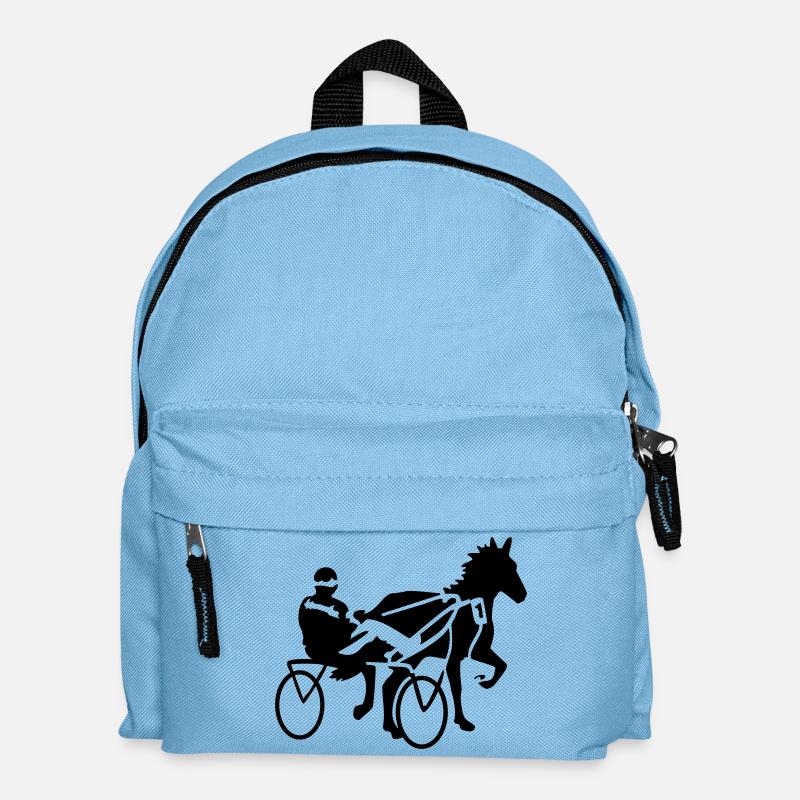 Trabrennen Pferderennen Traber - Kinder Rucksack - Hellblau