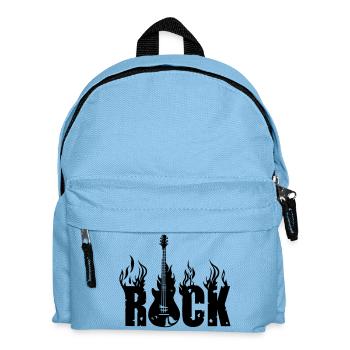 rock guitare electrique flamme mot musiq - Sac à dos Enfant - bleu clair - Devant