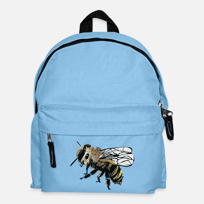 Stilisiertes Honigbiene Illustration - Kinder Rucksack - Hellblau