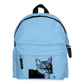 Katze Kätzchen Katzenshirt Geschenk - Kinder Rucksack - Hellblau - Vorne
