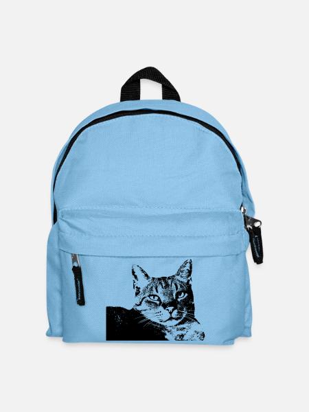 Katze Kätzchen Katzenshirt Geschenk - Kinder Rucksack - Hellblau
