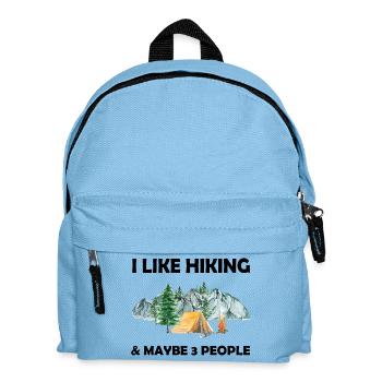 Ich wandere gerne und vielleicht 3 Personen - Kinder Rucksack - Hellblau - Vorne