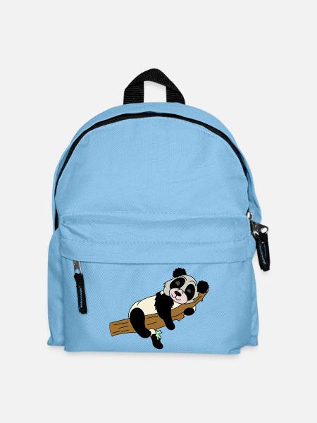 Panda auf Ast Illustration - Kinder Rucksack - Hellblau