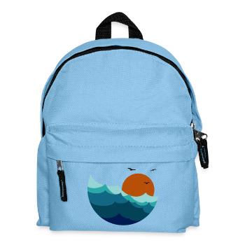 Vagues Coucher de soleil - Sac à dos Enfant - bleu clair - Devant