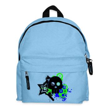 Neon Schädel Spritzer - Kinder Rucksack - Hellblau - Vorne
