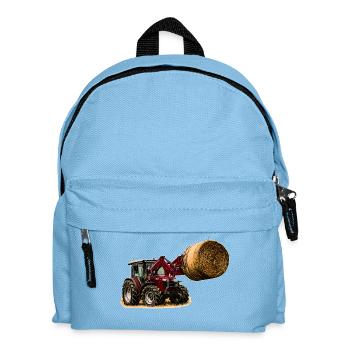 Tractor 4700 m with straw bales - Kids' Backpack - light blue - Front